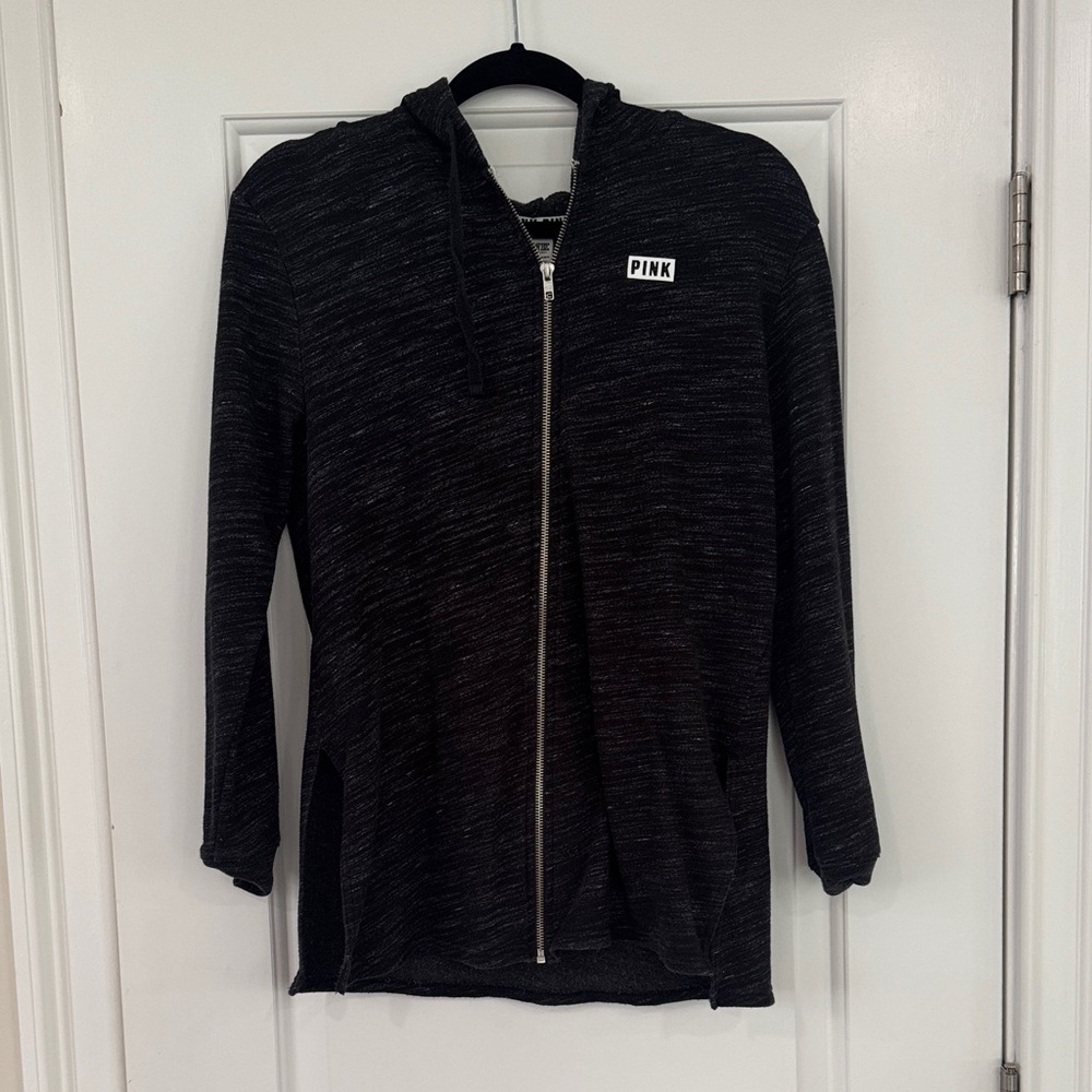 PINK Victoria's Secret Charcoal Zip-Up Hoodie
